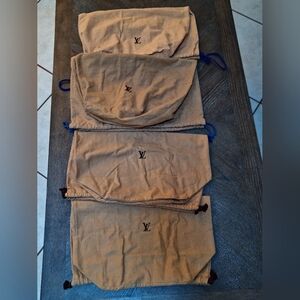 4 Authentic Louis Vuitton Dust Bag Drawstring Purse Handbag